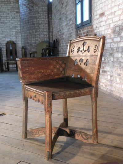 Painted 19th century Folk Art Childs Chair