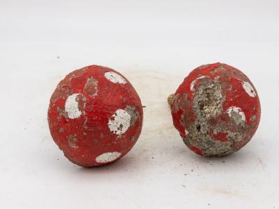Painted Concrete Garden Mushroom Statues France 1950s