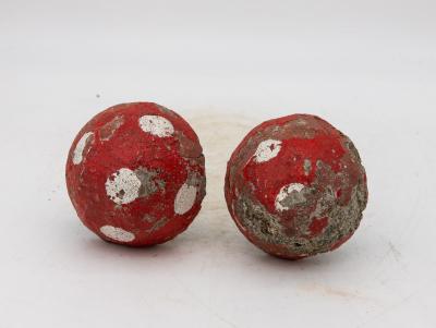 Painted Concrete Garden Mushroom Statues France 1950s
