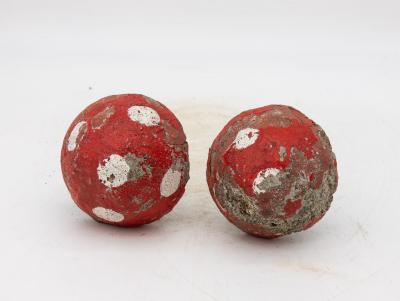 Painted Concrete Garden Mushroom Statues France 1950s