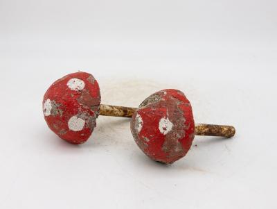 Painted Concrete Garden Mushroom Statues France 1950s