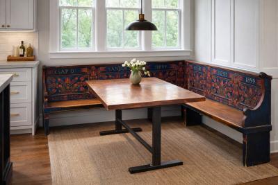 Painted Farmhouse Corner Bench