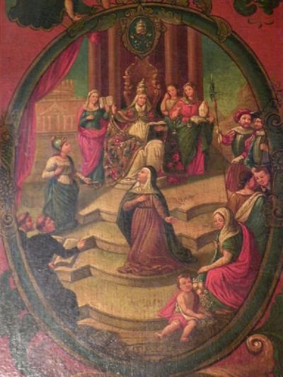 Painted Four Panel Floor Screen