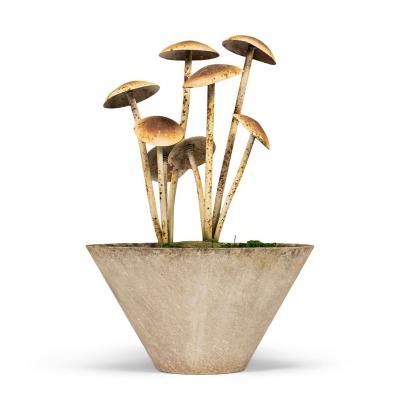 Painted French Tole Mushroom Decoration