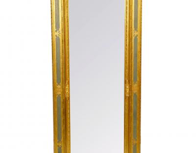 Painted Gilt and Ebonized Mid 20th Century Italian Venetian Style Wall Mirror