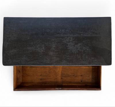 Painted Gray Blue Three Drawer Commode