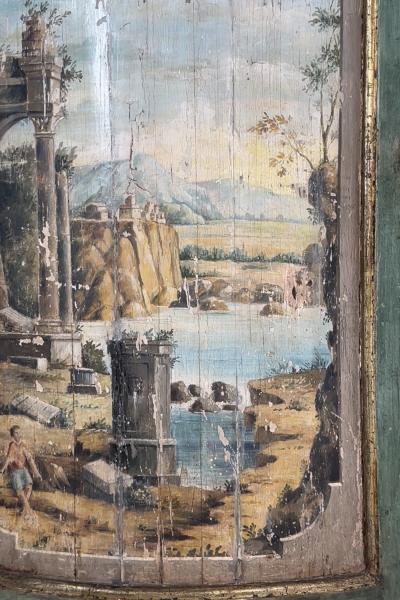 Painted Italian Bowfront Corner Cupboard Circa 1780 