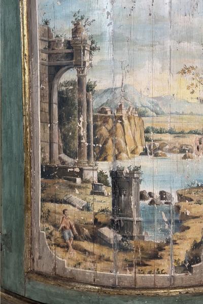 Painted Italian Bowfront Corner Cupboard Circa 1780 