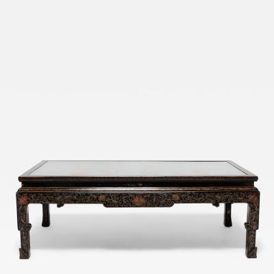 Painted Kang Table with Stone Inlay