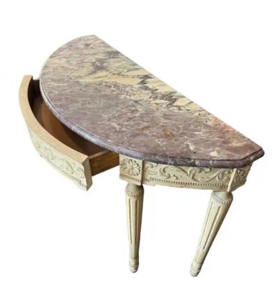 Painted Marble Top Console