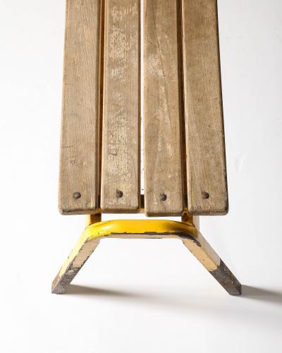 Painted Metal Vintage Gym Bench France c 1950