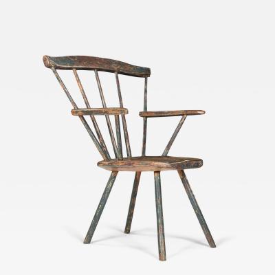 Painted Primitive Welsh Windsor Armchair