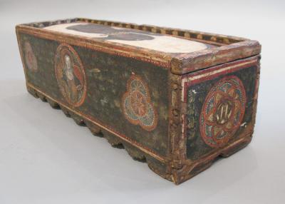 Painted Wood Casket