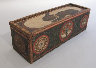 Painted Wood Casket