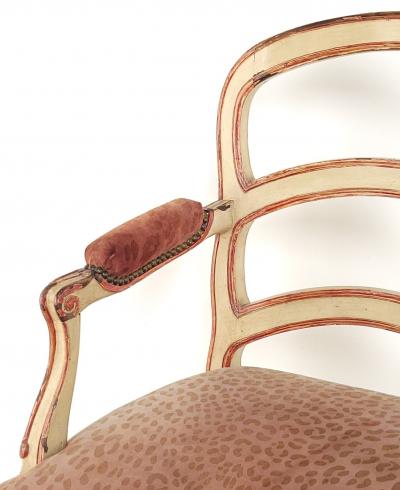 Painted and Upholstered Louis XV Provincial Chair France 18th century