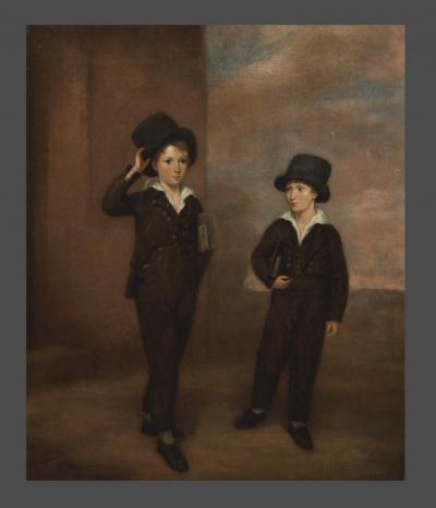 Painting Of Two Schoolboys Possibly Attending Eton College