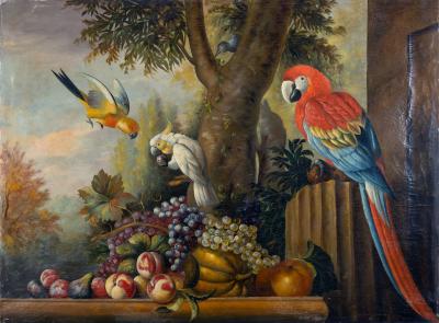 Painting of Birds In a Landscape by Jacob Bogdani 1658 1724 