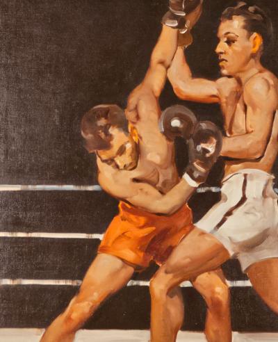 Painting of Boxers by Frank Follmer circa 1930s