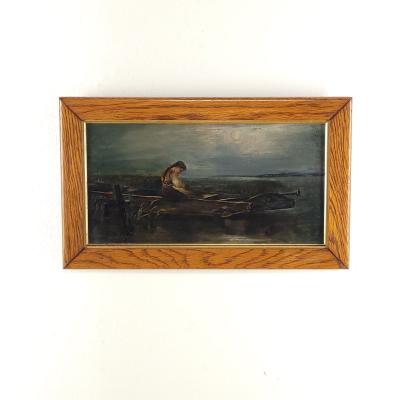 Painting of Girl in Boat circa 1880