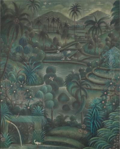 Painting of a Landscape in Bali circa 1960