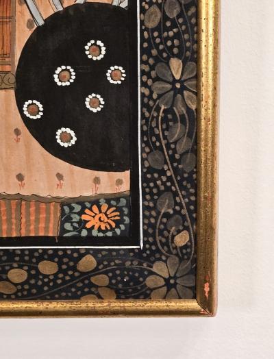 Painting on Paper of Group of Men India circa 1950