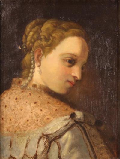 Painting portrait of a young noblewoman from 19th century