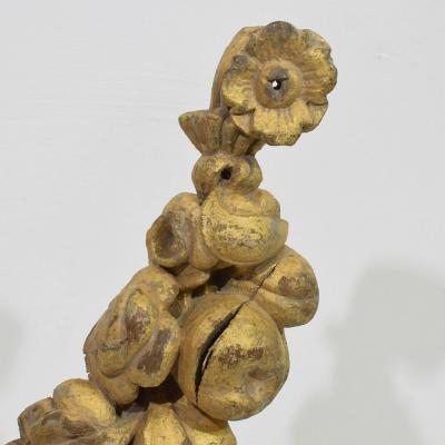 Pair 17 18th Century French Gilded Carved Oak Baroque Ornaments