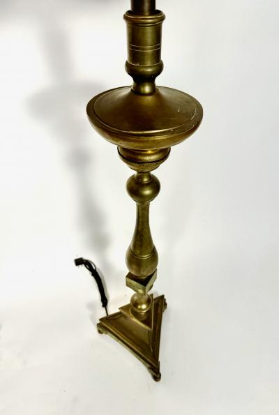 Pair 18th Century Bronze Altar Sticks as Floor Lamps