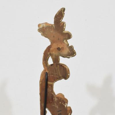 Pair 18th Century Italian Hand Carved Giltwood Baroque Curl Ornaments