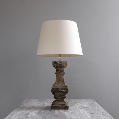 Pair 18th century stone balustrades turned into lamps 1970s