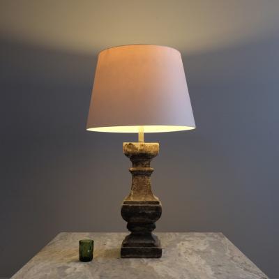 Pair 18th century stone balustrades turned into lamps 1970s