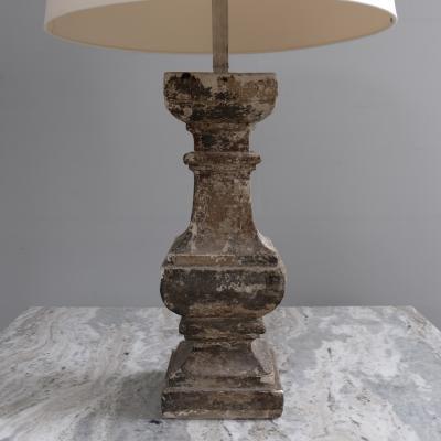 Pair 18th century stone balustrades turned into lamps 1970s