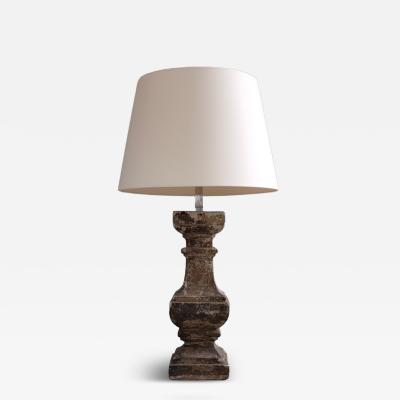 Pair 18th century stone balustrades turned into lamps 1970s