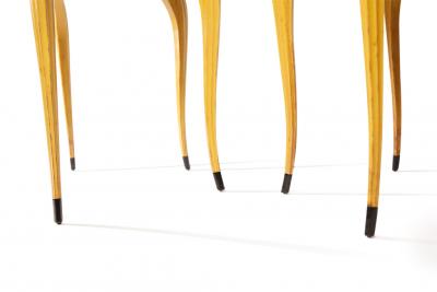 Pair 1940 s Swedish Side Tables with Inlaid Rosewood Parquet Top