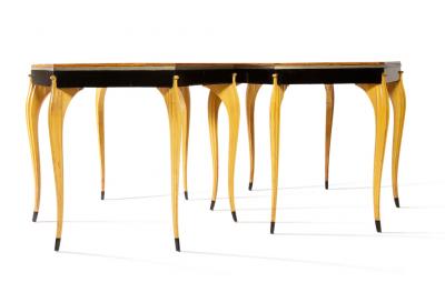 Pair 1940 s Swedish Side Tables with Inlaid Rosewood Parquet Top