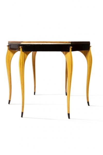 Pair 1940 s Swedish Side Tables with Inlaid Rosewood Parquet Top