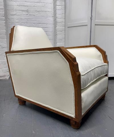 Pair 1940s French Art Deco Lounge Chairs
