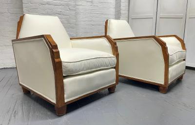 Pair 1940s French Art Deco Lounge Chairs
