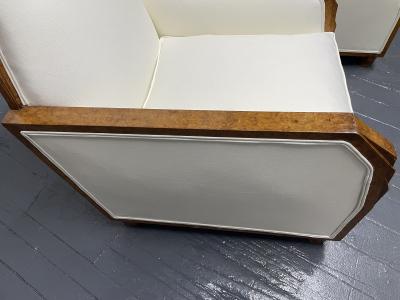 Pair 1940s French Art Deco Lounge Chairs