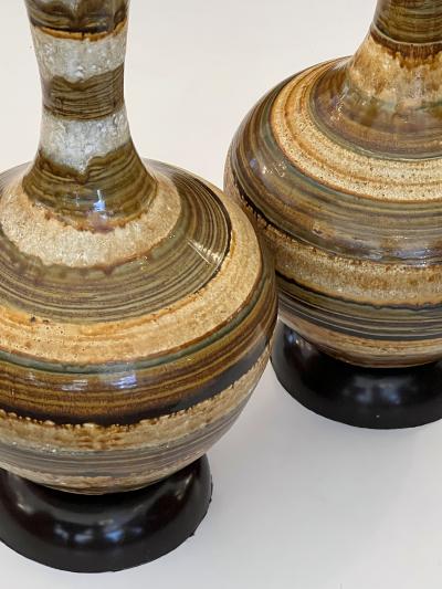 Pair 1960s Nova of California Hand thrown Ceramic Lamps