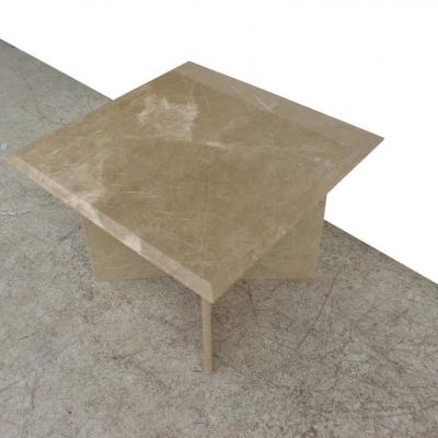 Pair 1970s Italian Travertine Pedestal Side Tables