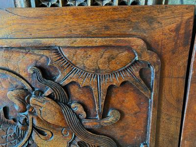 Pair 19th Century Chinese Carved Hardwood Plaques