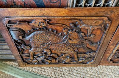 Pair 19th Century Chinese Carved Hardwood Plaques