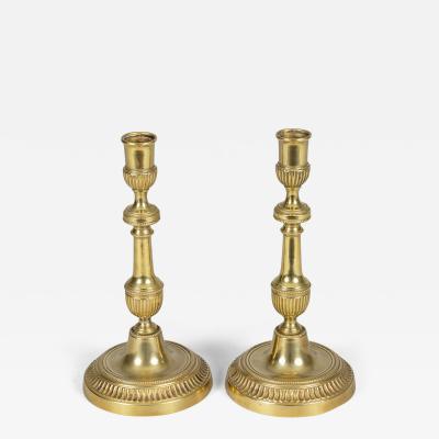 Pair 19th Century French Brass Candlesticks