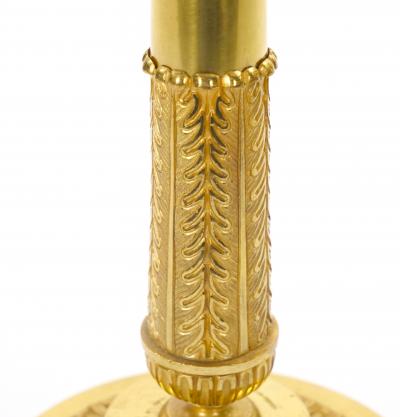 Pair 19th Century Italian Gilt Bronze Four Light Candelabra Engraved Details