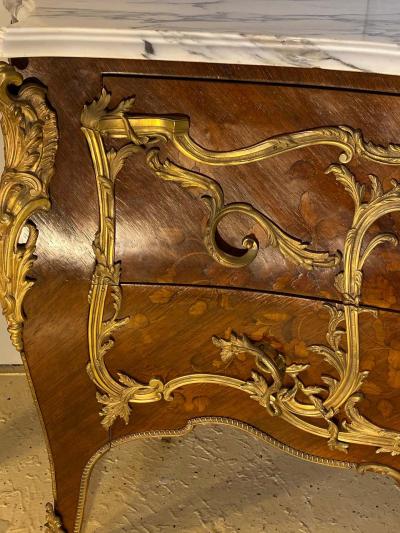 Pair 19th Century King and Queen Compatible Marble Top Commodes or Chest