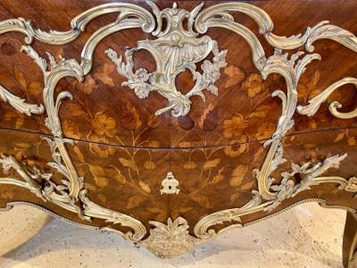Pair 19th Century King and Queen Compatible Marble Top Commodes or Chest