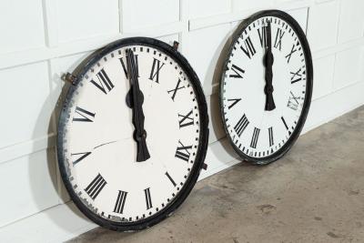 Pair 19thC English Bronze Clock Tower Faces 1880