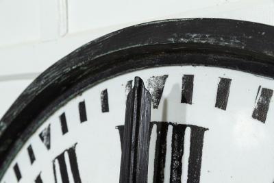 Pair 19thC English Bronze Clock Tower Faces 1880