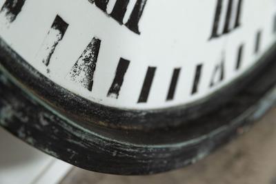 Pair 19thC English Bronze Clock Tower Faces 1880